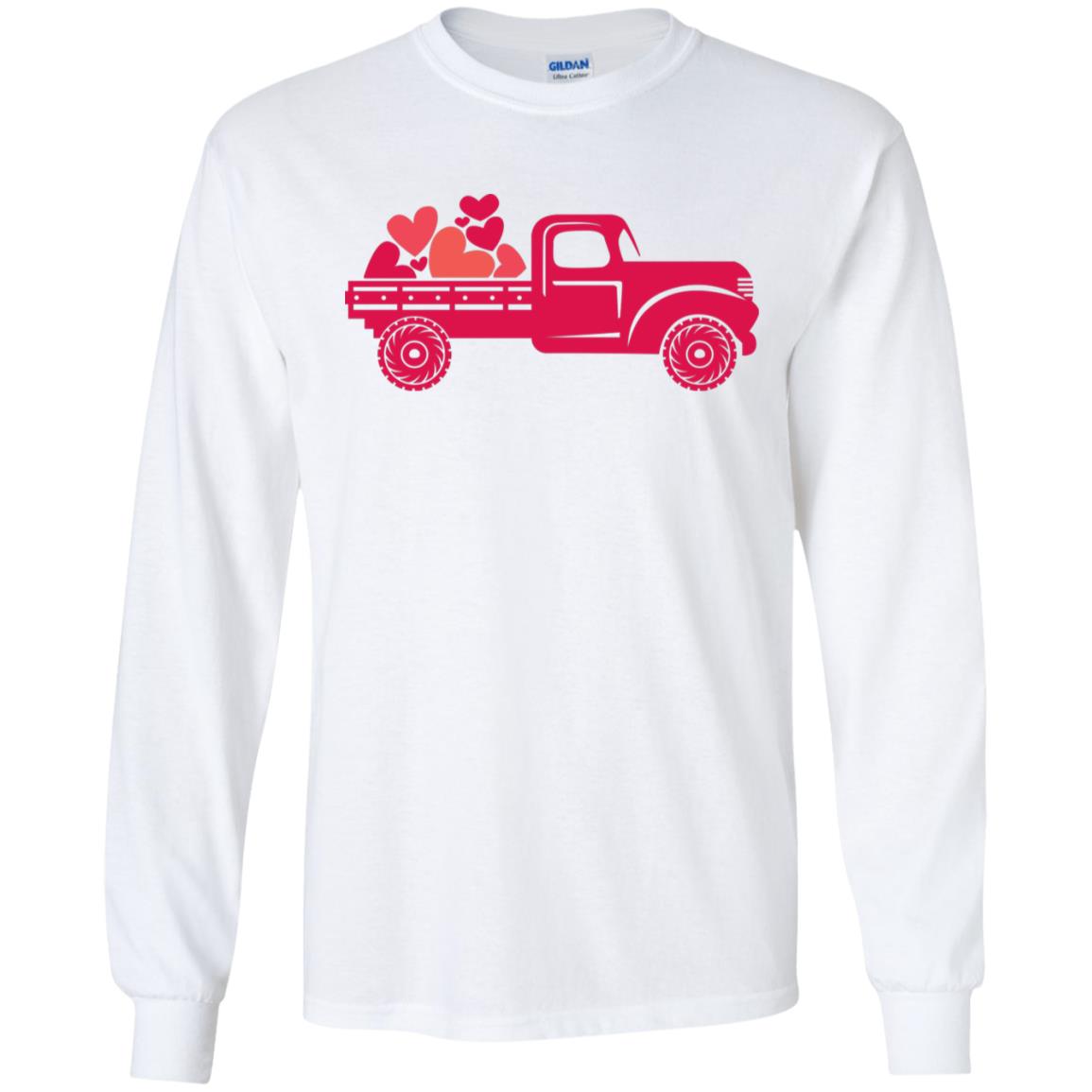 Full Truck Heart Gildan LS Ultra Cotton T-Shirt