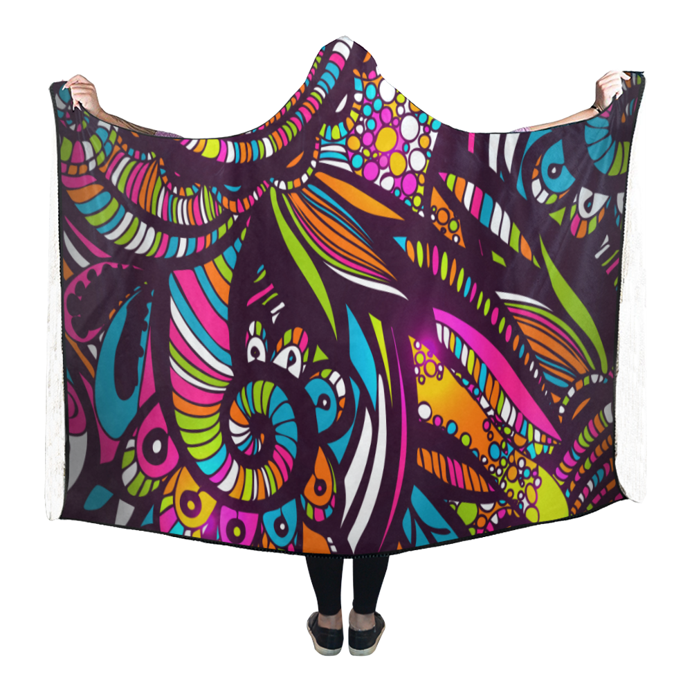 Dream Colors Hooded Blanket 80"x56"