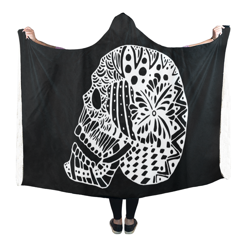 Crowded Skull Hooded Blanket 80"x56"