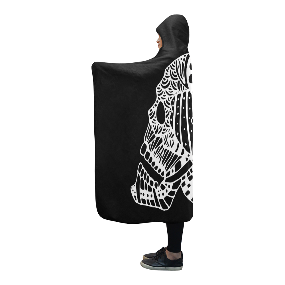 Crowded Skull Hooded Blanket 80"x56"