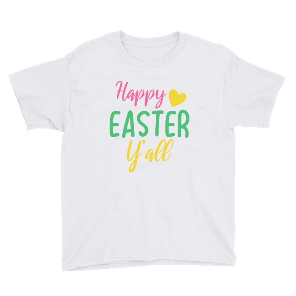 Easter - Happy Easter Yall Youth Short Sleeve T-Shirt