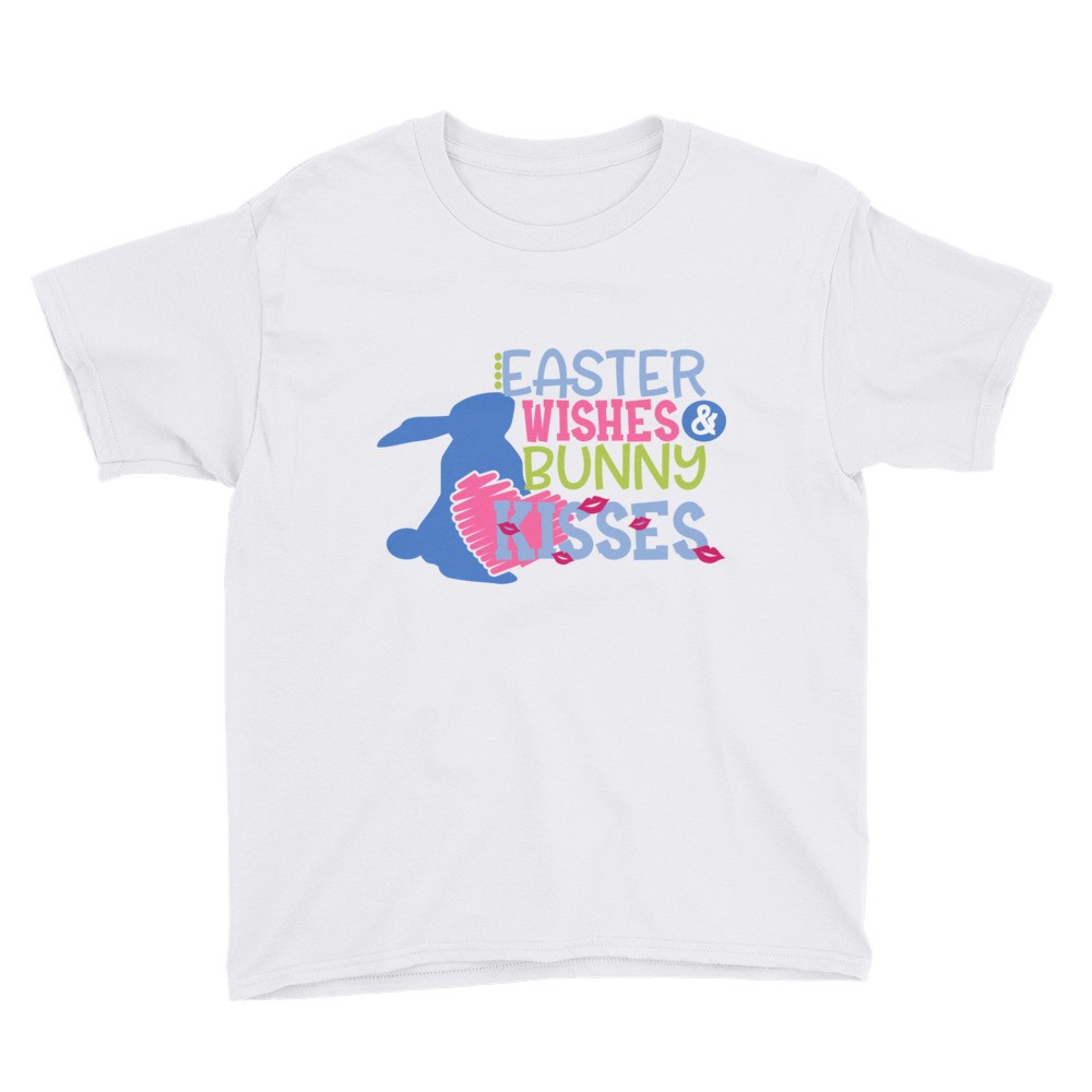 Easter - Easter Wishes Bunny Kisses Youth Short Sleeve T-Shirt