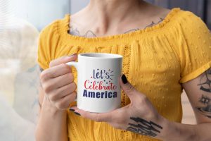 Let's Celebrate America White Mug 11 oz.