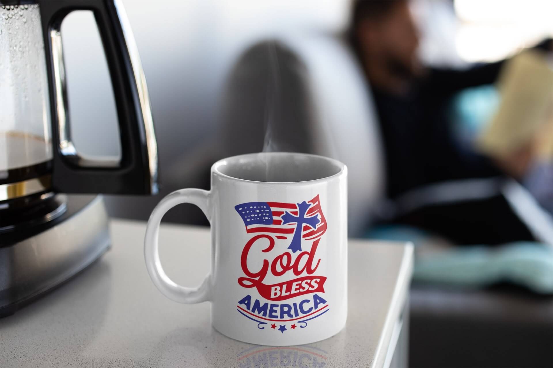 God Bless America White Mug 11 oz.