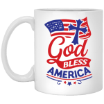 God Bless America White Mug 11 oz.