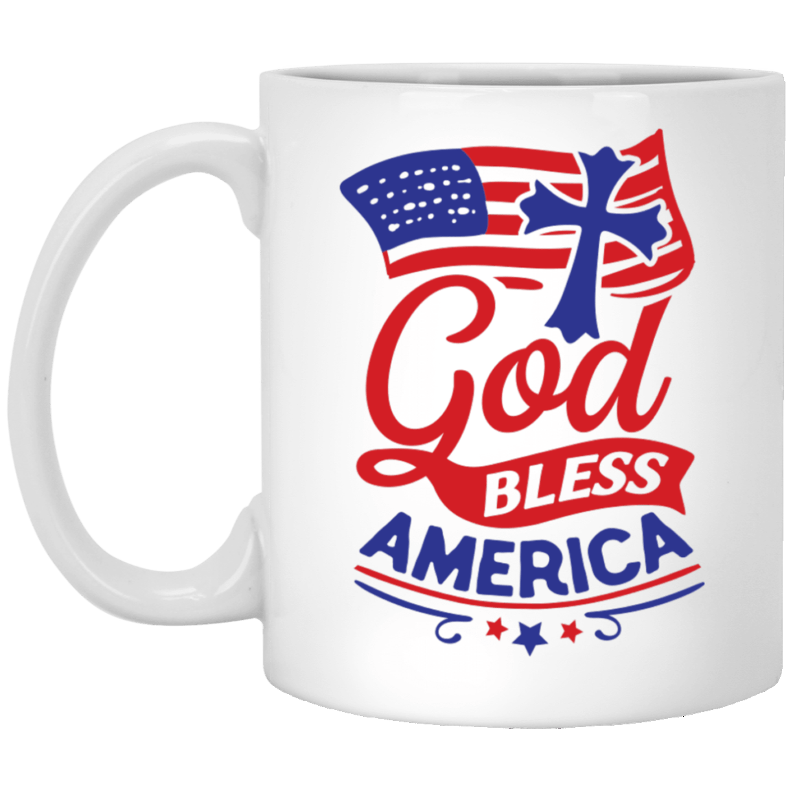God Bless America White Mug 11 oz.