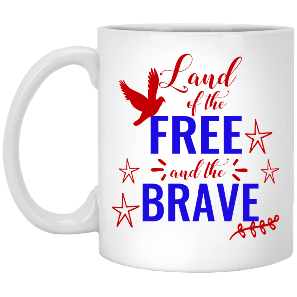 Land Of The Free White Mug 11 oz.