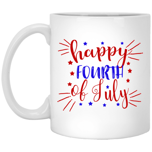 Happy Fourth Of July White Mug 11 oz.