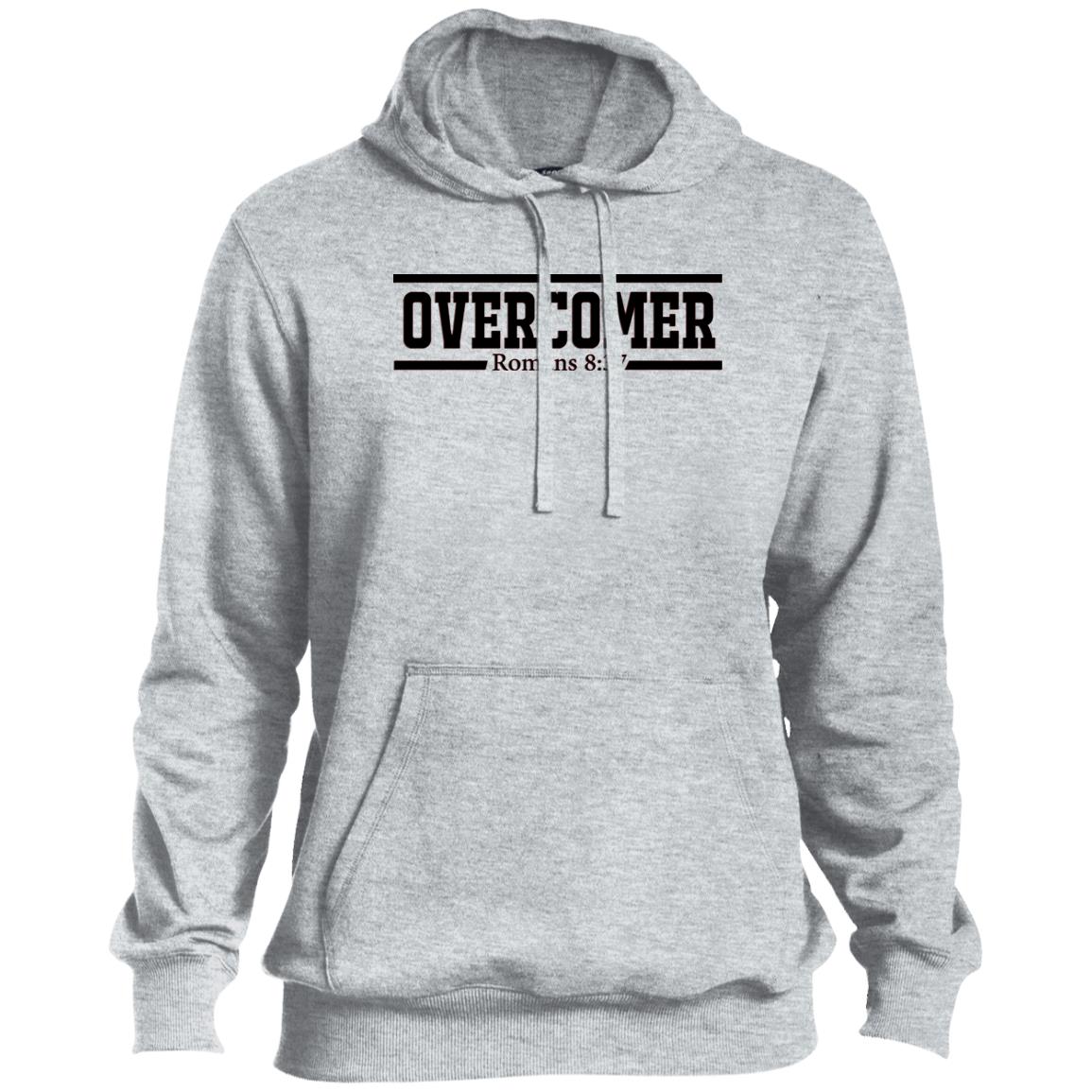 Overcomer Romans Print Pullover Hoodie Overcomer Romans Print Pullover Hoodie