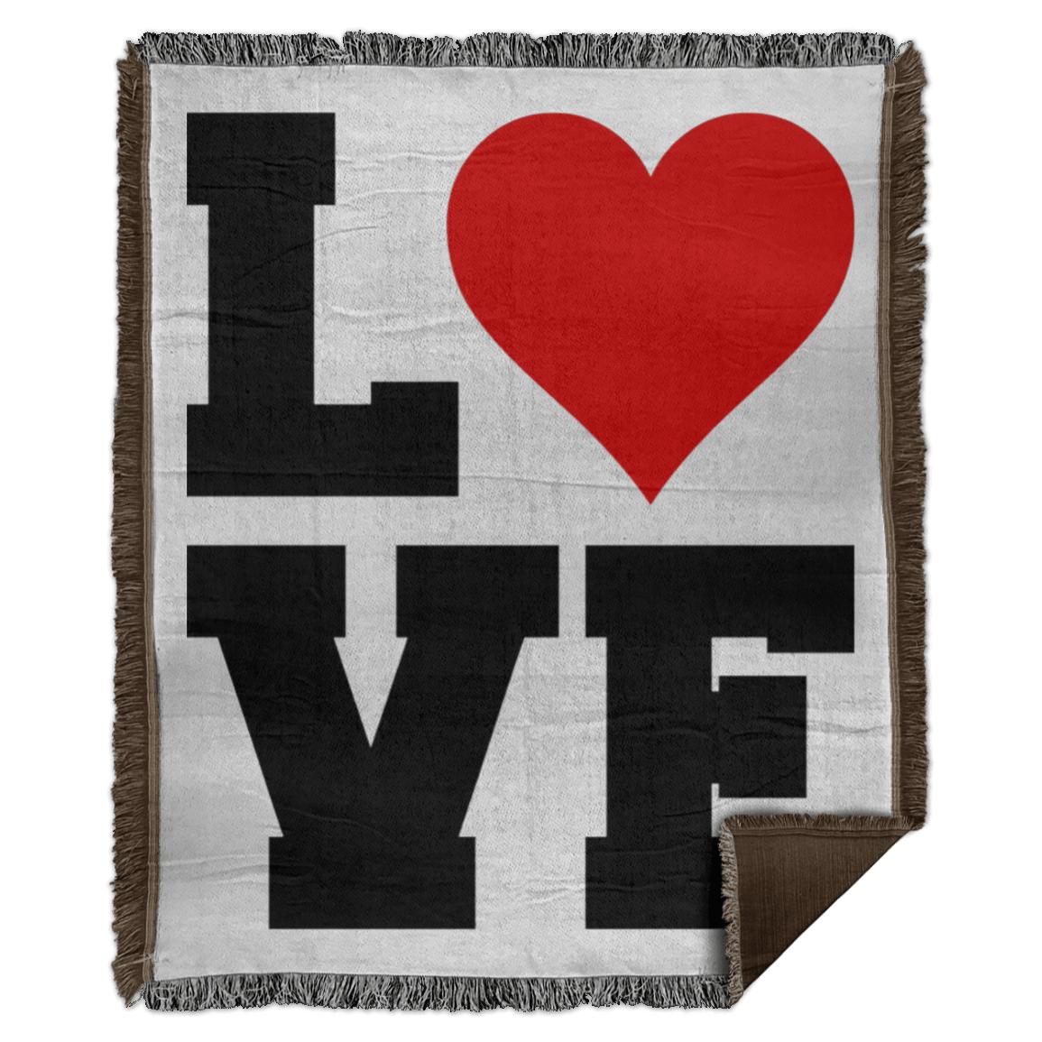 Beautiful Love Print Woven Blanket