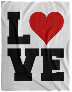Love Print Soft Fleece Blanket