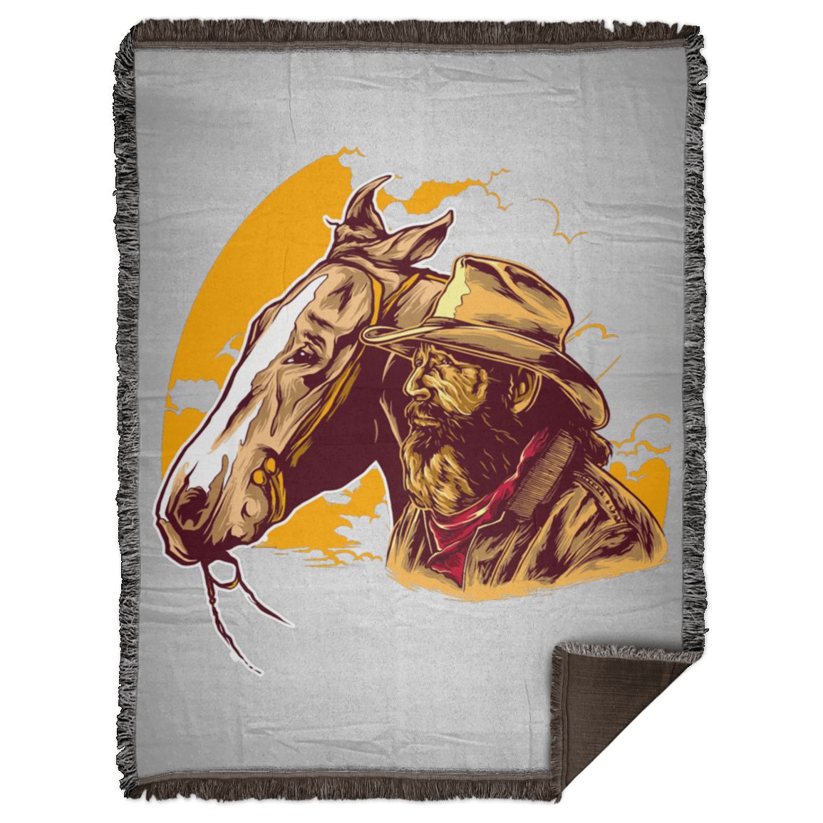 Classy Horseman Woven Blanket