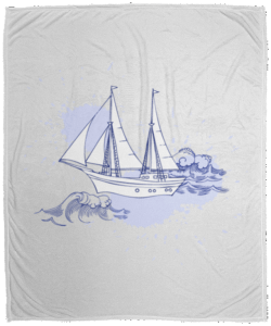 Sailor Ship Cozy Fleece Blanket 50x60
