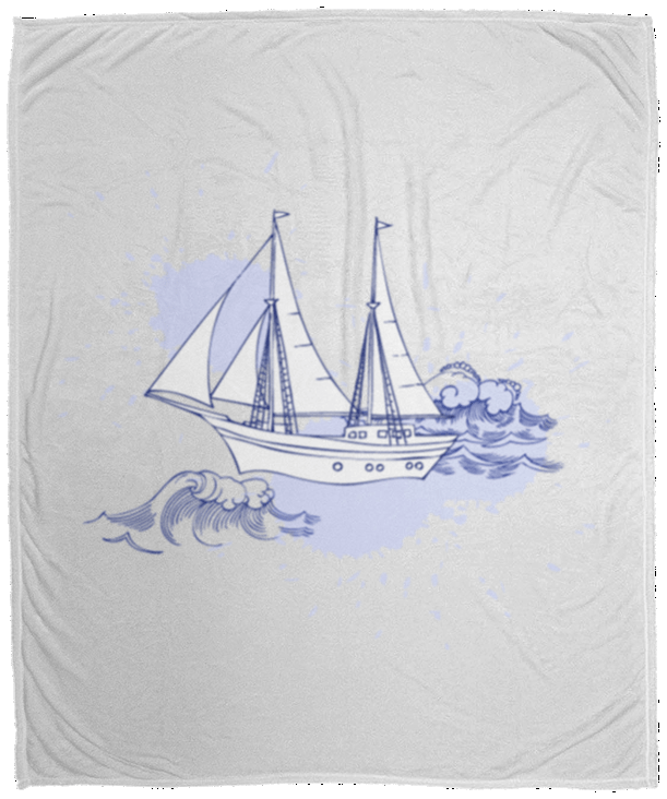 Sailor Ship Cozy Fleece Blanket 50x60