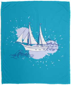 Sailor Ship Cozy Fleece Blanket 50x60