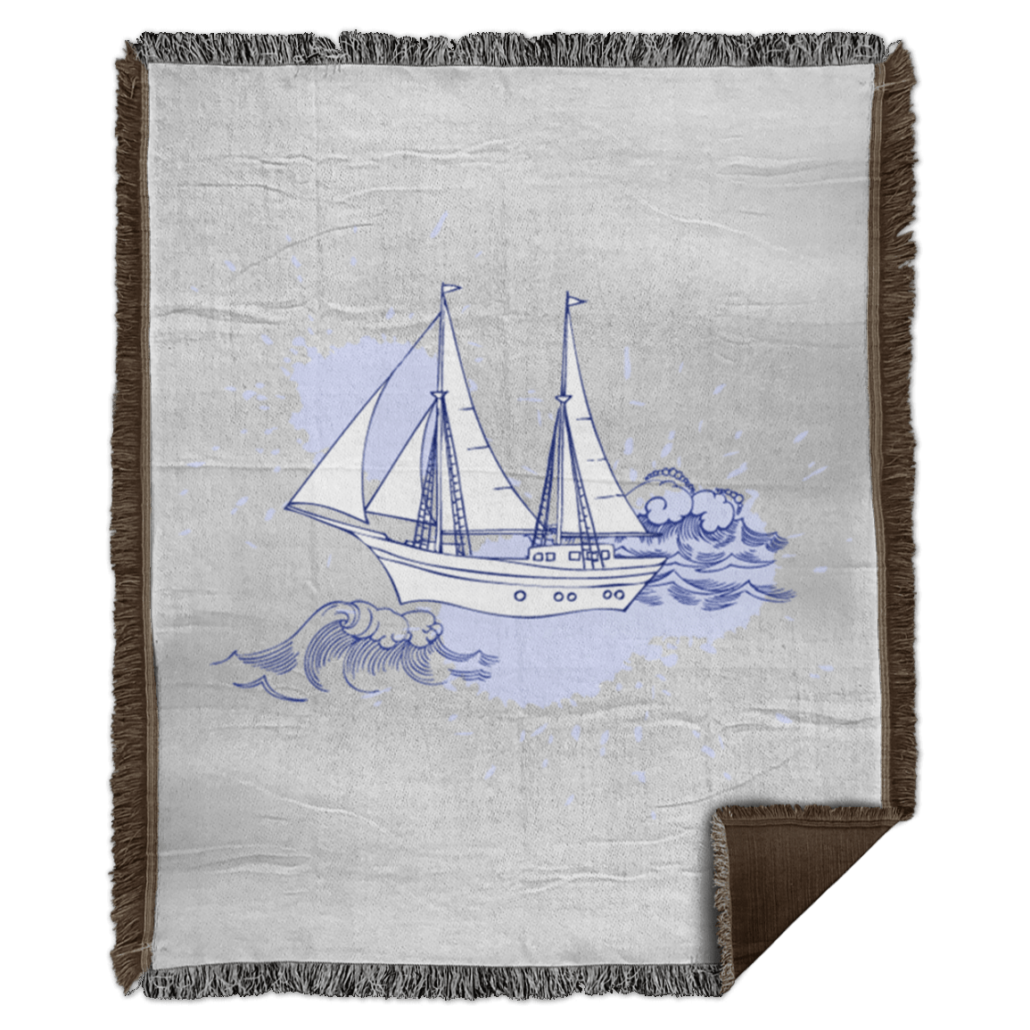 Sailor Boat Woven Blanket