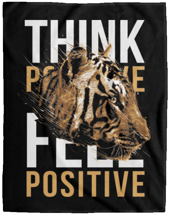 Think Positive Feel Positive Fleece Blanket