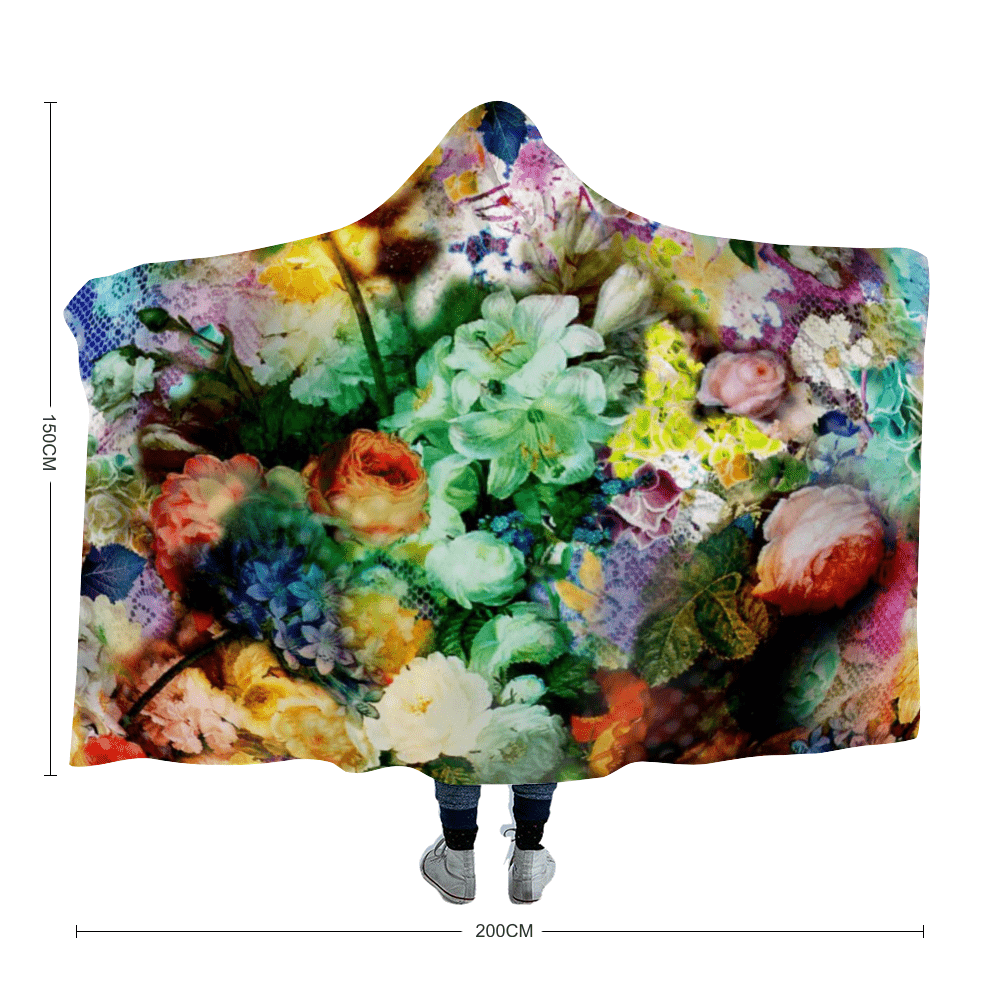 Flower World Hooded Blanket Flower World Hooded Blanket