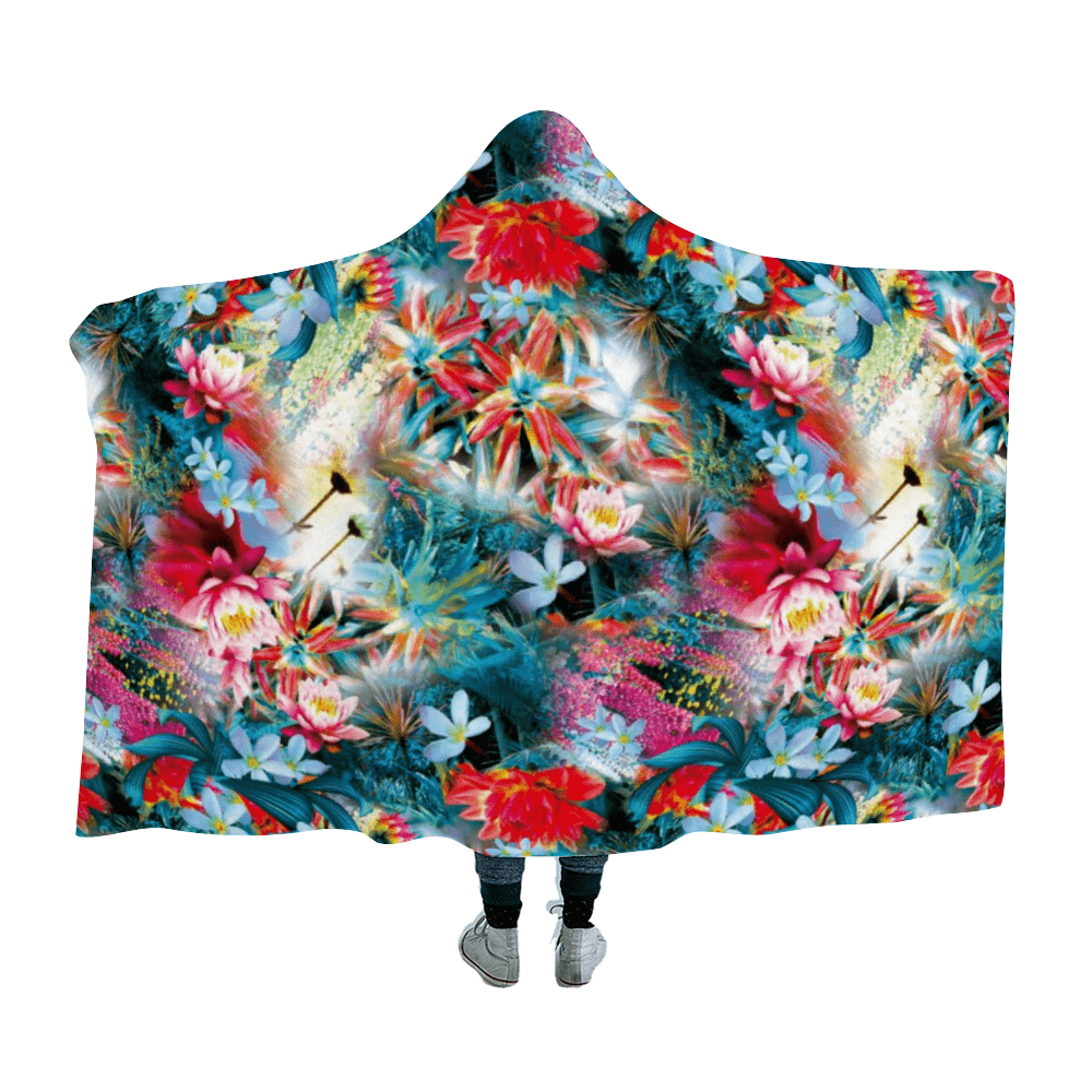 Floral Shade Hooded Blanket Floral Shade Hooded Blanket