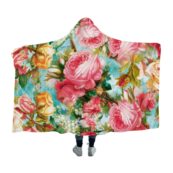 Dashing Floral Hooded Blanket