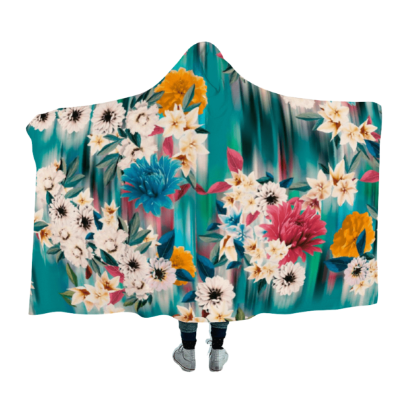 Fashionable Floral Hooded Blanket