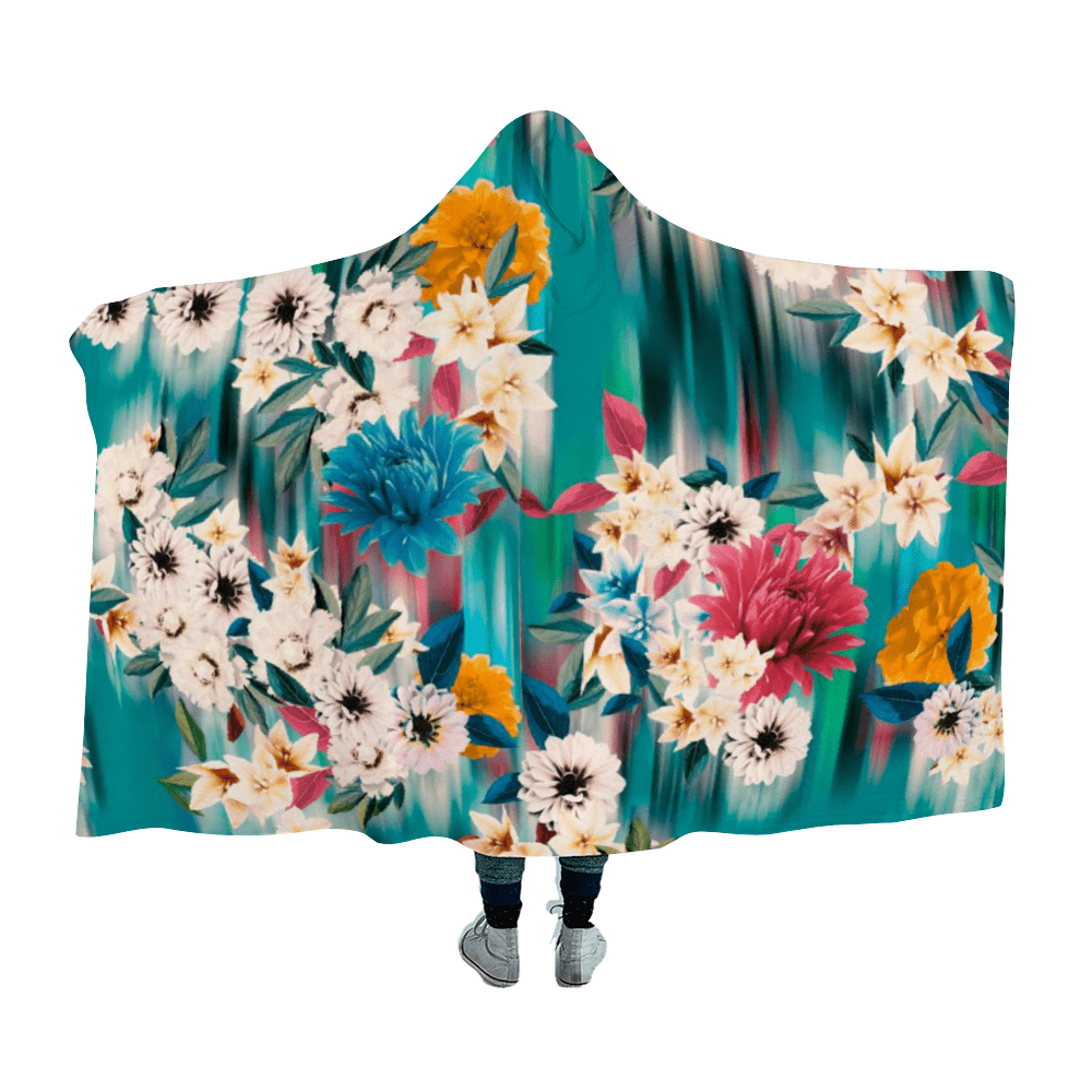 Fashionable Floral Hooded Blanket Fashionable Floral Hooded Blanket