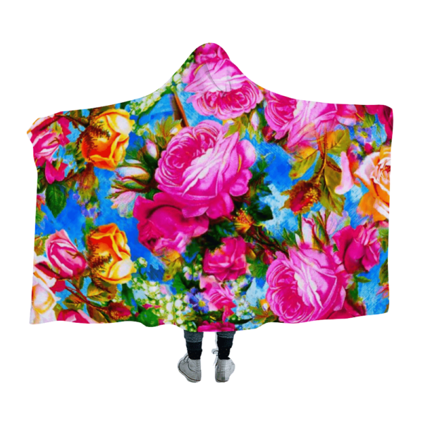 Rose Flower Hooded Blanket